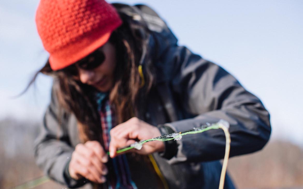 Fishing for trout in the winter